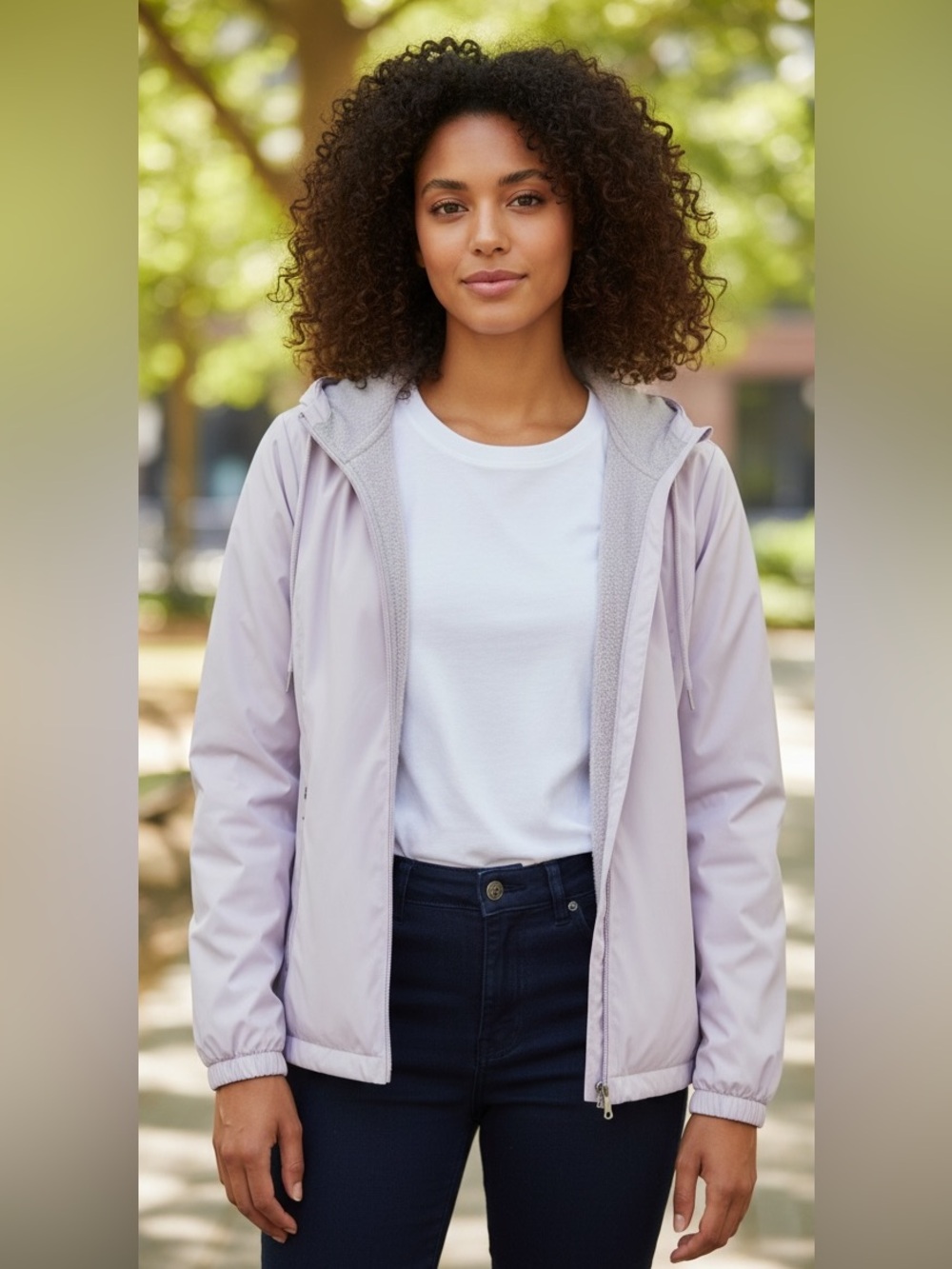 Calvin Klein Fleece‑Lined Windbreaker NWT | XXL Pale Lilac Lightweight Jacket